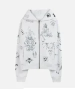 Basket Case Gallery Zip Hoodie White