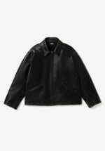 Basketcase Gallery Leather Sports Jacket, Black