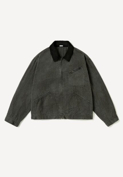Basketcase Gallery Vintage Black Chambray Work Jacket, Gray