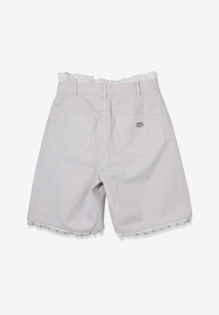 Basketcase Standalone Lace Layered Pigment Trouser, Light Grey