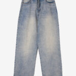 Basketcase Gallery LAX Baggy Studded Denim, Light Washed Blue