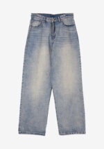 Basketcase Gallery LAX Baggy Studded Denim, Light Washed Blue