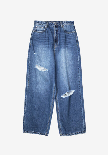 Basketcase Gallery Crushed Extended Cut Luft Jeans, Indigo Wash