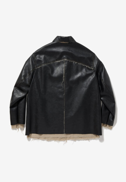 Basketcase Gallery Washed Leather Jacket, Black