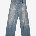 Basketcase Gallery Painted Baggy Jeans, Blue M