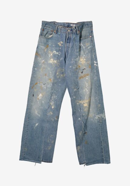 Basketcase Gallery Painted Baggy Jeans, Blue M