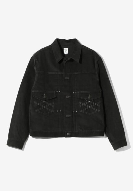 Basketcase Gallery Trucker Jacket - 13W Corduroy, Black