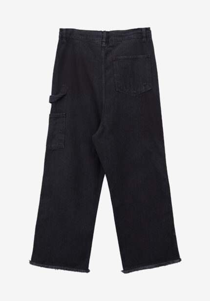 Basketcase Gallery Contrast Panel Straight Denim, Dark Grey