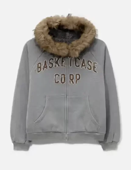 BasketCase Gallery Corp Lined Zip Up Hoodie