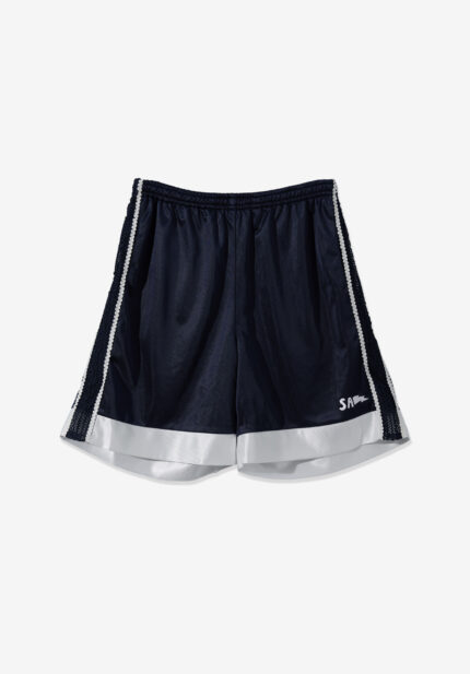 Basketcase Standalone Contrast Trim Mesh Shorts, Navy
