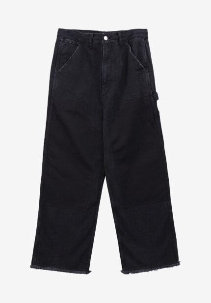 Basketcase Gallery Contrast Panel Straight Denim, Dark Grey