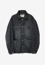 Basketcase Gallery 8W Cotton Corduroy Leather Collar Coverall, Gray