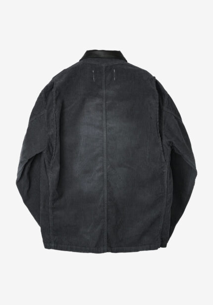 Basketcase Gallery 8W Cotton Corduroy Leather Collar Coverall, Gray