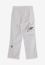 Basketcase Standalone Scrrible Print Cotton Trousers, White