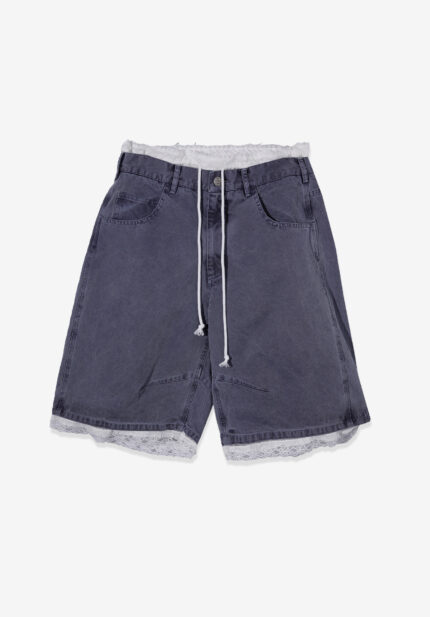 Basketcase Standalone Lace Layered Pigment Trouser, Blue