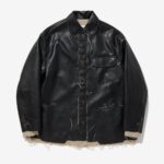 Basketcase Gallery Washed Leather Jacket, Black