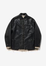 Basketcase Gallery Washed Leather Jacket, Black